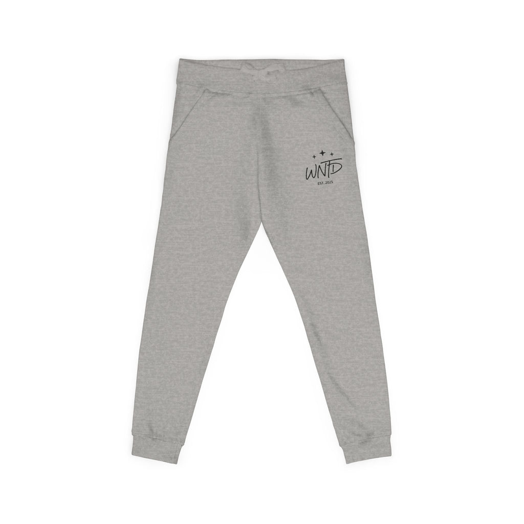 Embroidered Grey Fleece Sweatpants