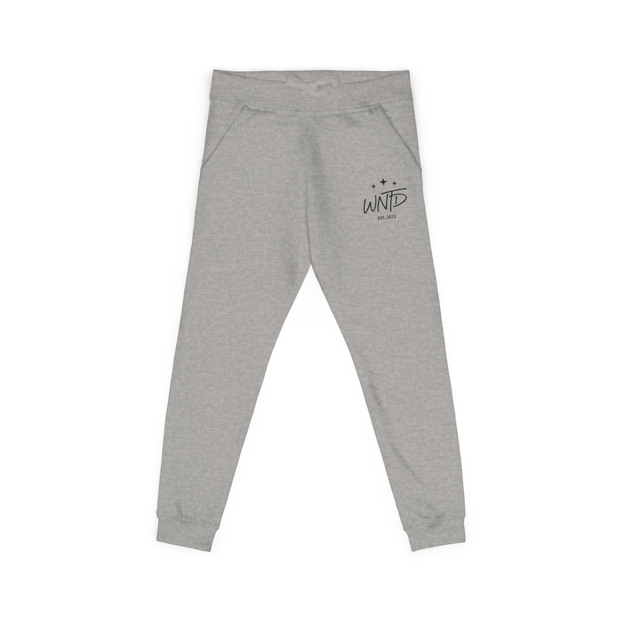 Embroidered Grey Fleece Sweatpants