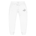 Embroidered White Fleece Sweatpants