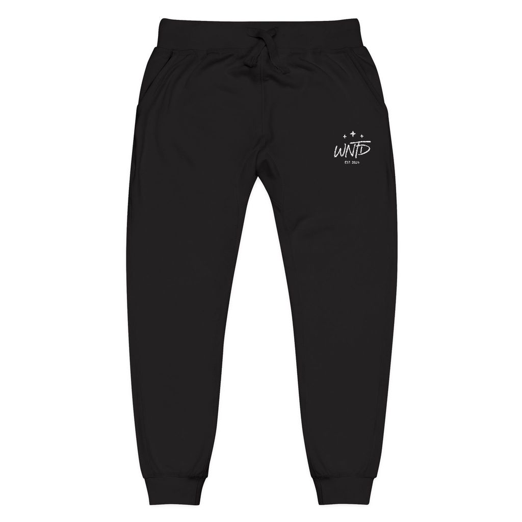 Embroidered Fleece Black Sweatpants