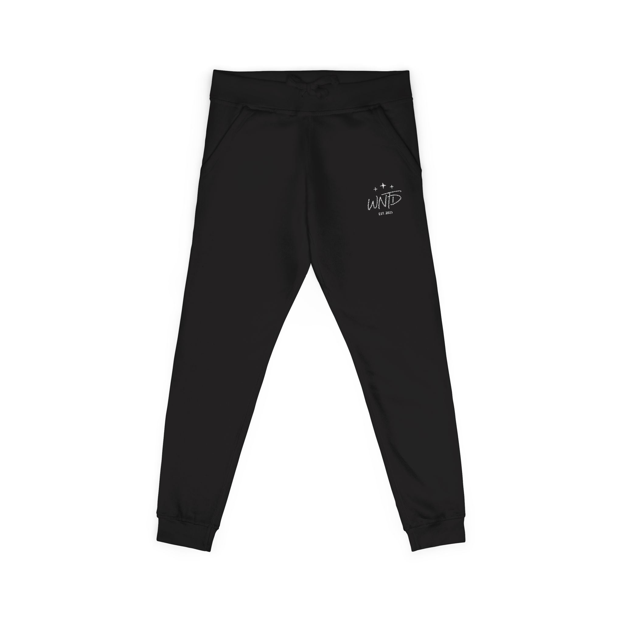 Embroidered Fleece Black Sweatpants