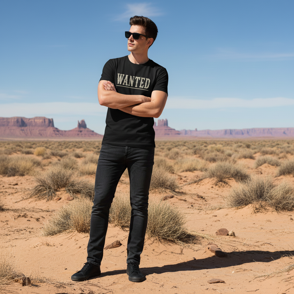 Wanted Black Bull T-Shirt | Gold & Black