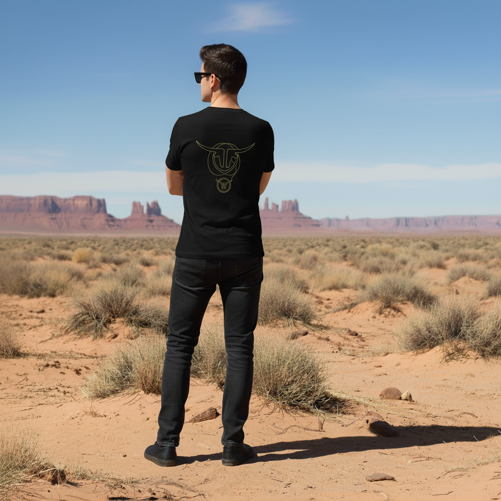 Wanted Black Bull T-Shirt | Gold & Black